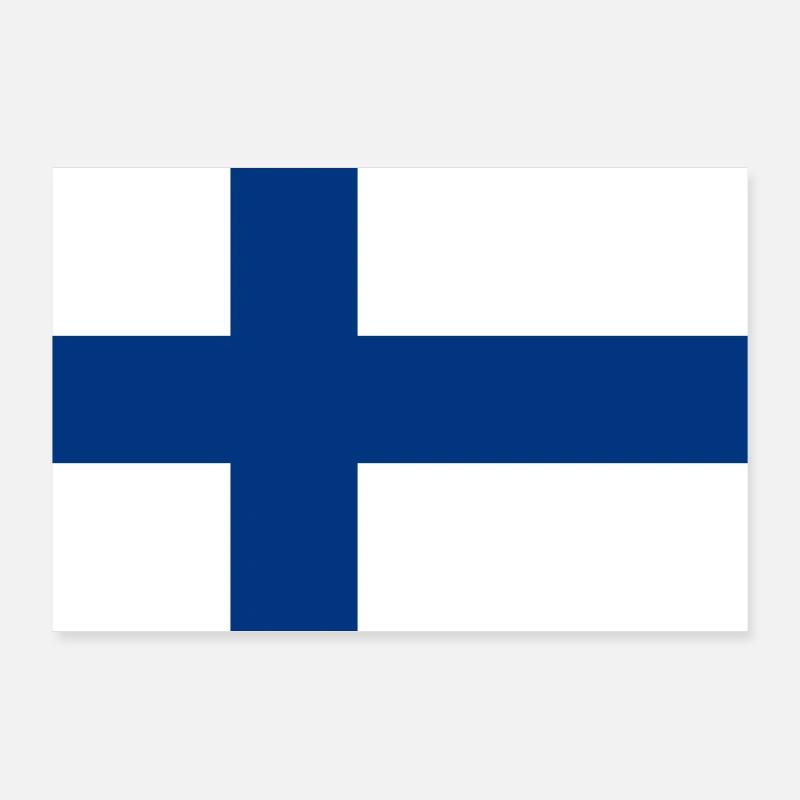 Drapeau de la Finlande Poster 90 x 60 cm