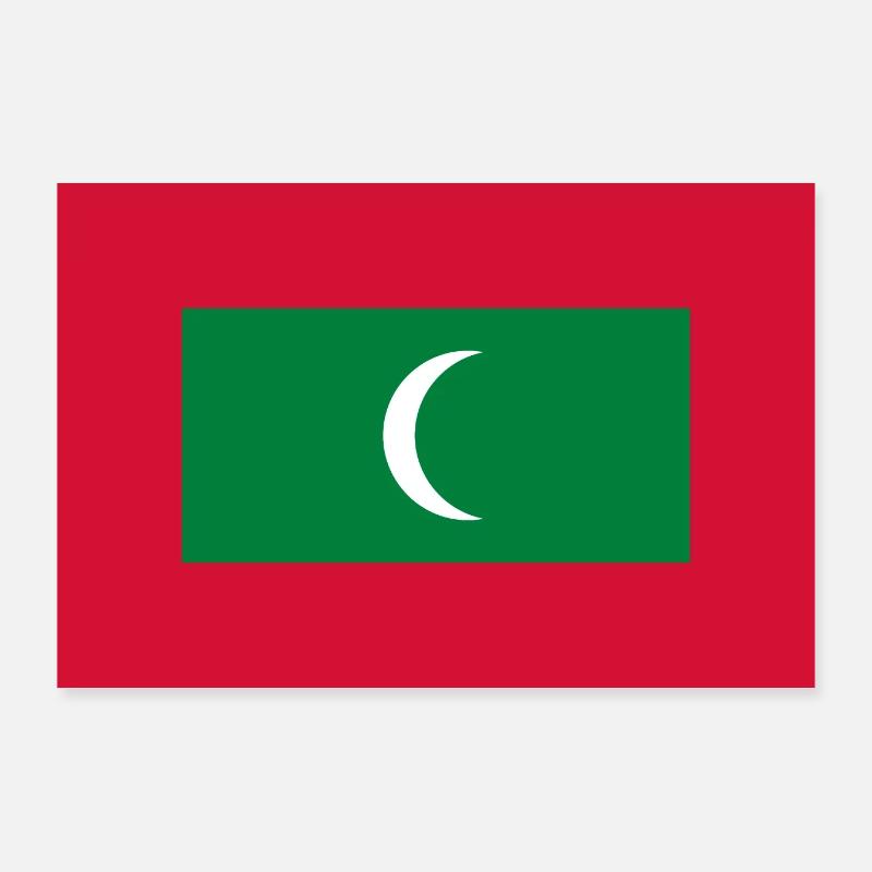 Drapeau des Maldives Poster 90 x 60 cm