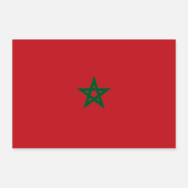 Drapeau du Maroc Poster 90 x 60 cm