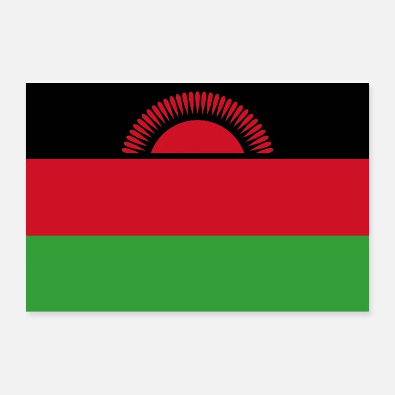 Malawi Flagge Poster 90x60 cm