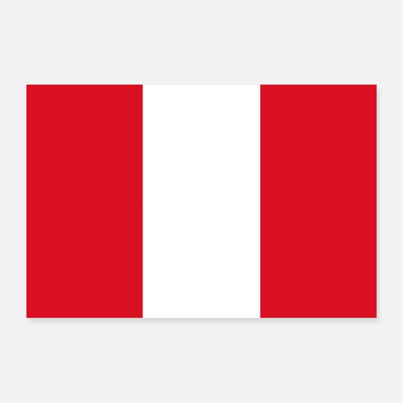 Pérou Drapeau Poster 90 x 60 cm