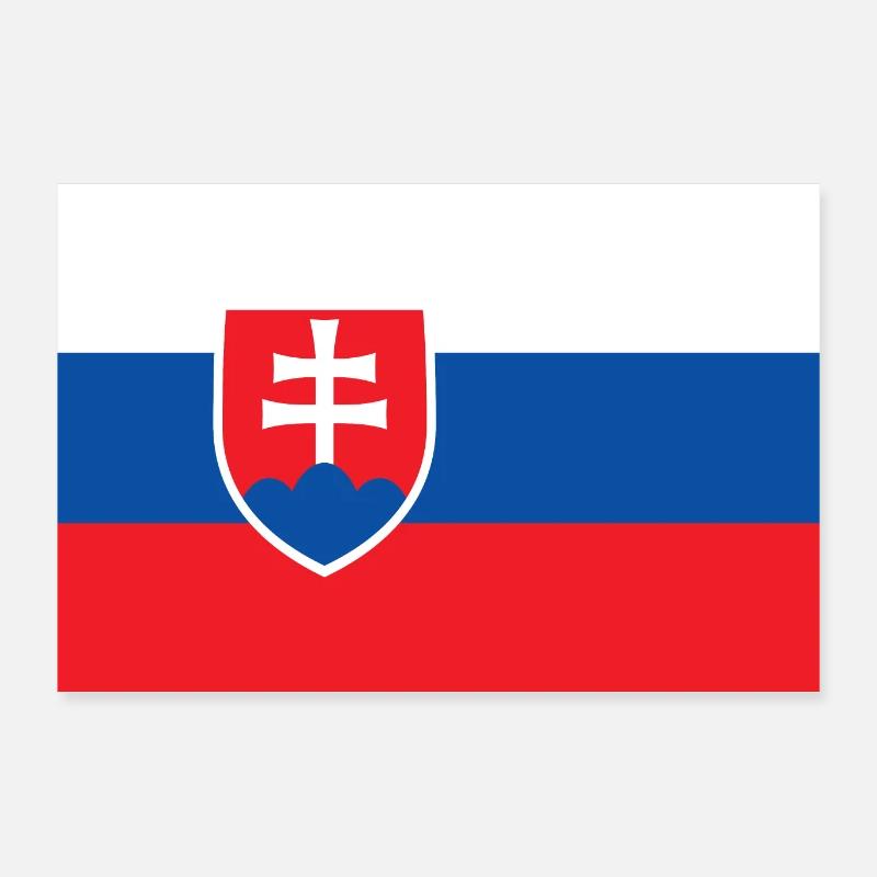 Drapeau slovaque Poster 90 x 60 cm