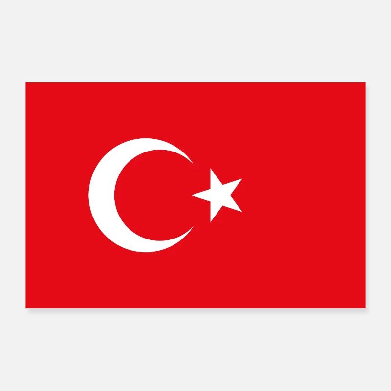 Turkey flag - Poster 36" x 24" (90x60 cm) - white