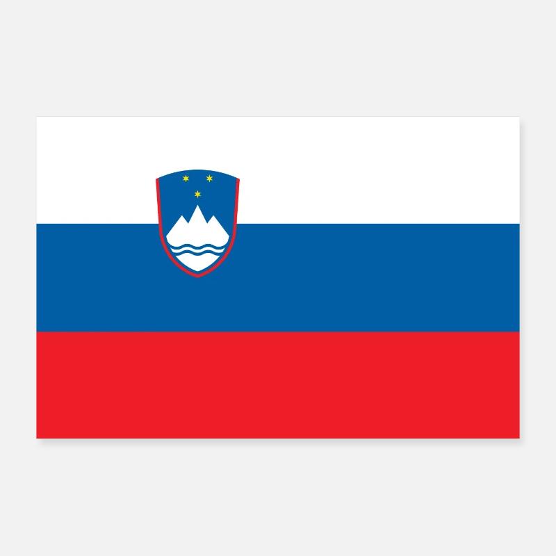 Drapeau de la Slovénie - Poster 90 x 60 cm - blanc
