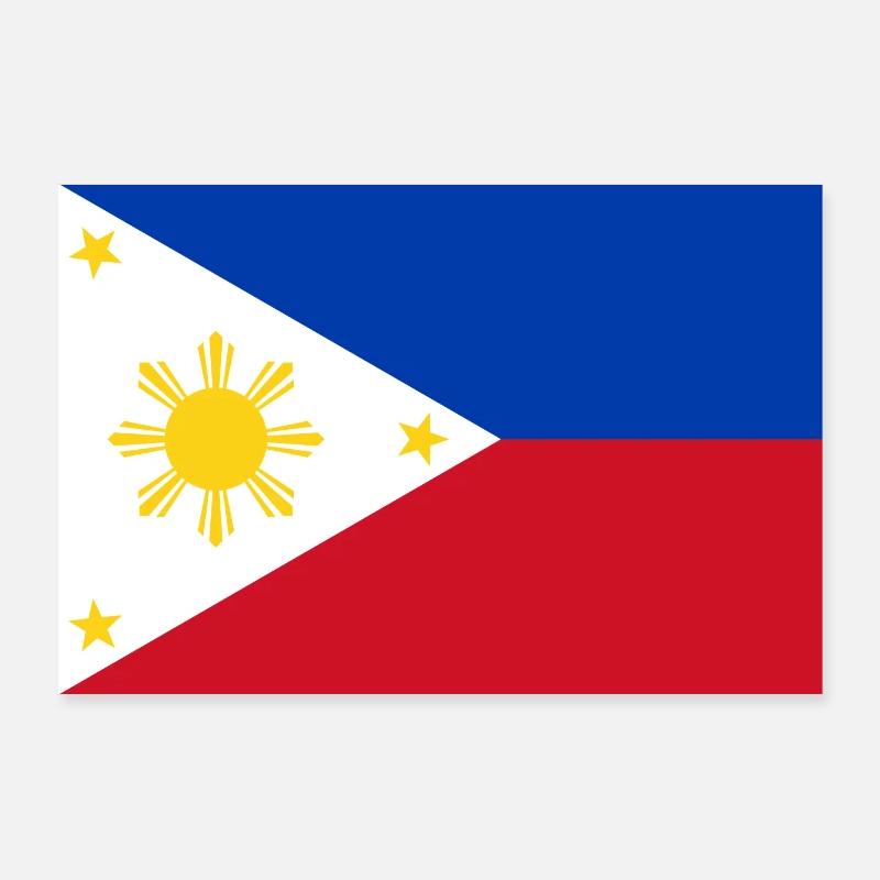 Drapeau des Philippines - Poster 90 x 60 cm - blanc