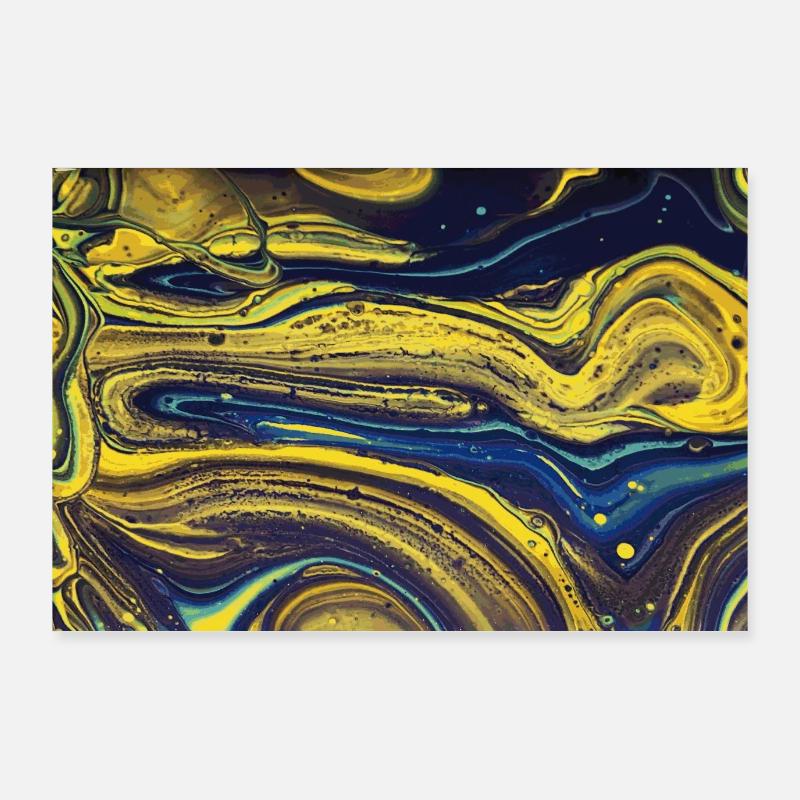 Wave jaune Poster 90 x 60 cm