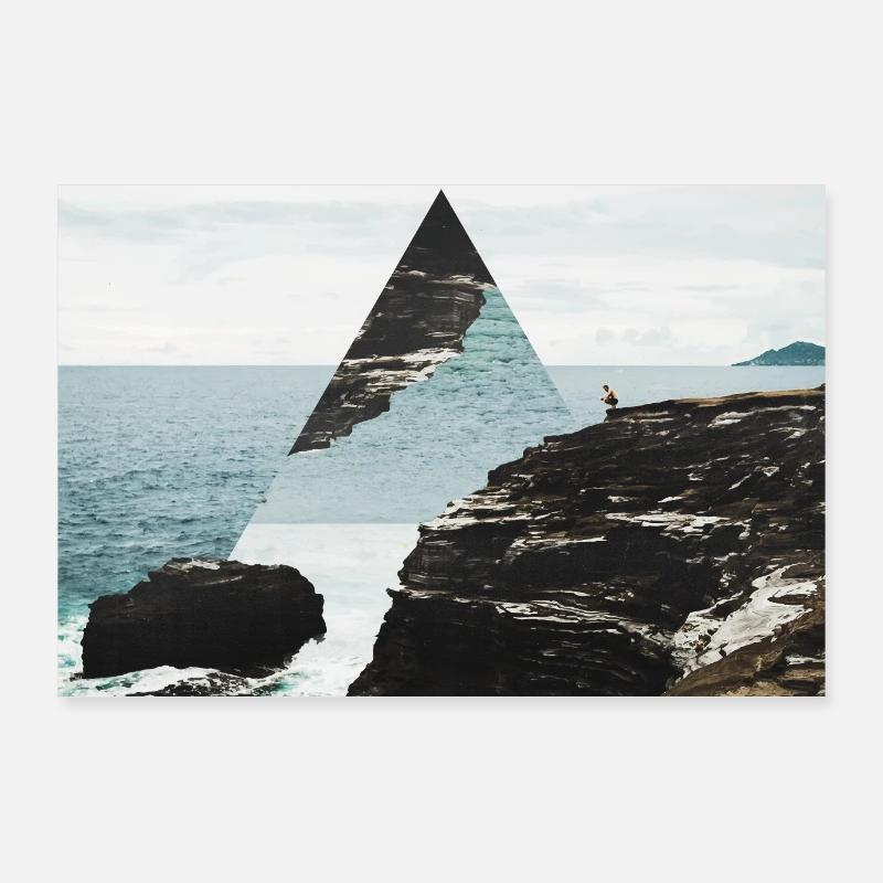 Photo triangle poster geometry landscape Poster 36" x 24" (90x60 cm)