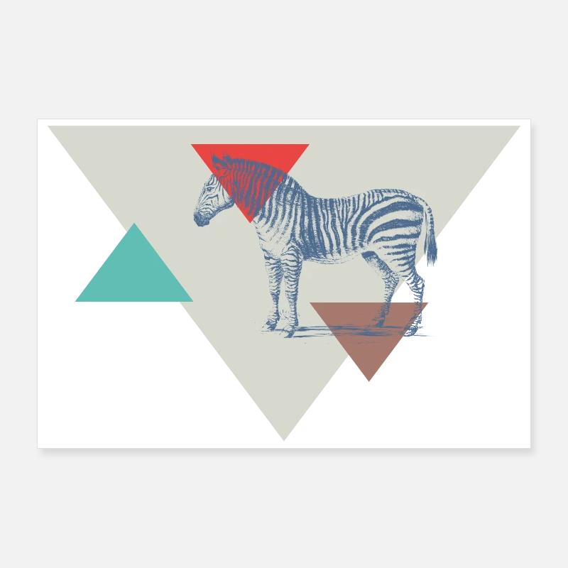 Zebra triangle design Poster 36" x 24" (90x60 cm)