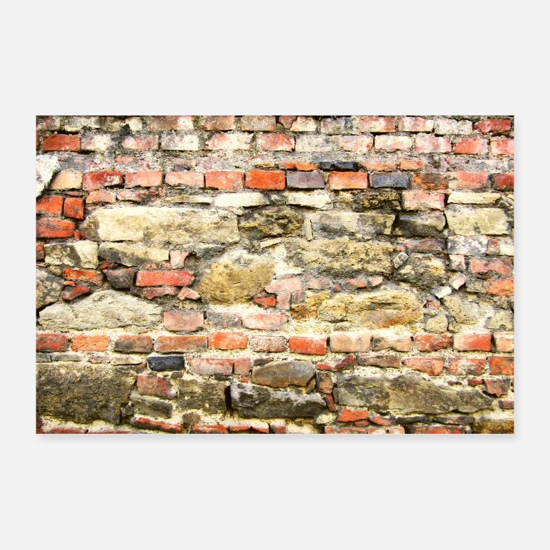 Vieux mur de briques Poster 90 x 60 cm
