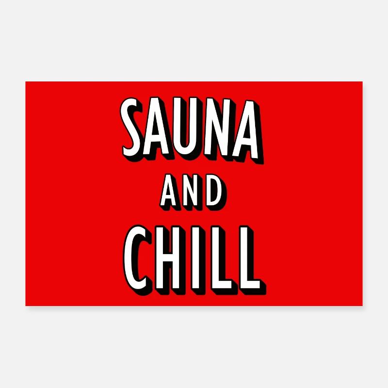 Affiche Sauna et Chill Poster 90 x 60 cm