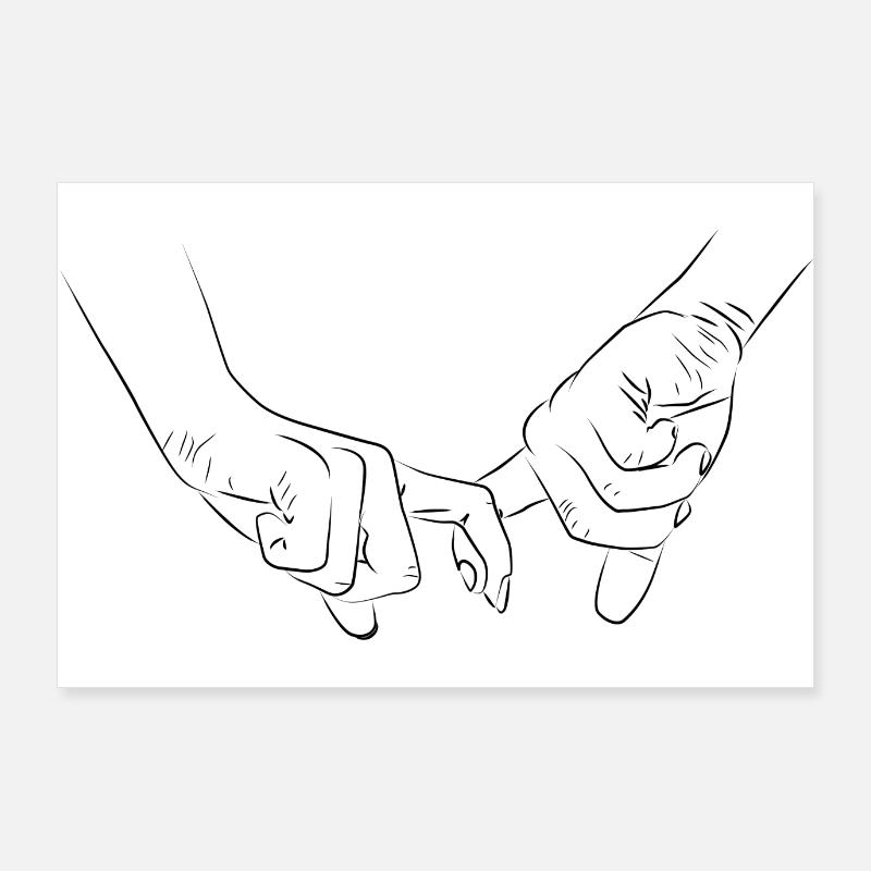 Händchen Halten Pärchen Romantisch Poster 90x60 cm