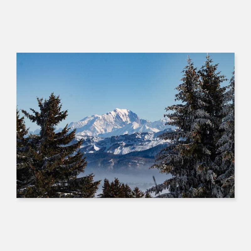 Le Mont-Blanc depuis les Bauges Poster 90 x 60 cm