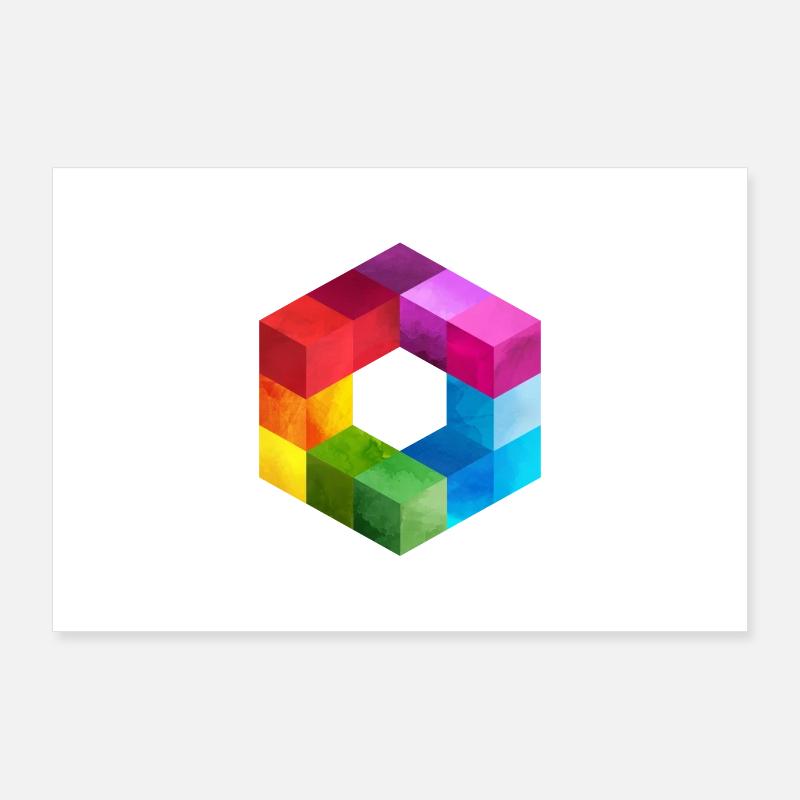Cube Poster Poster 36" x 24" (90x60 cm)