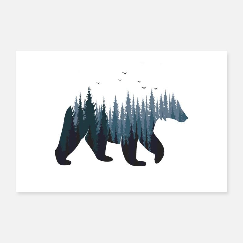 Bear - forest Poster 36" x 24" (90x60 cm)