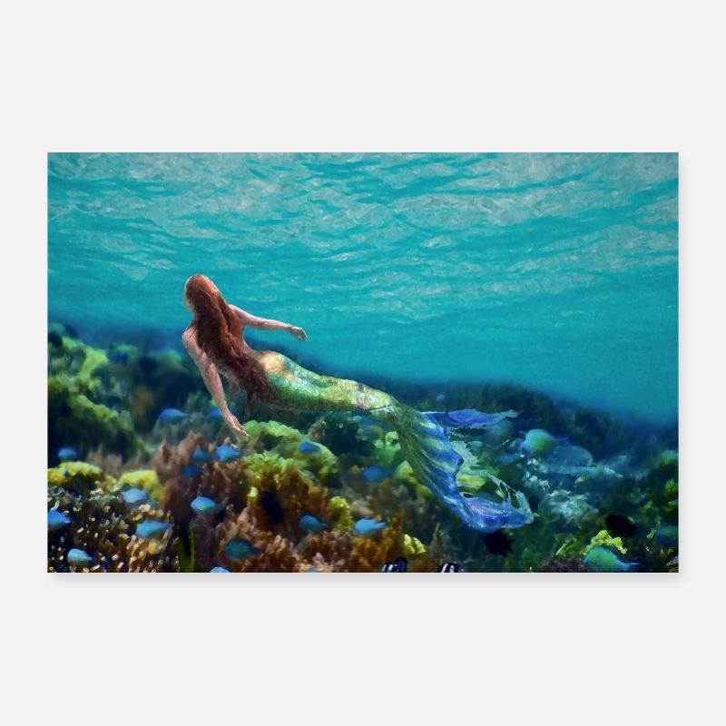 Sirène solitaire Poster 90 x 60 cm