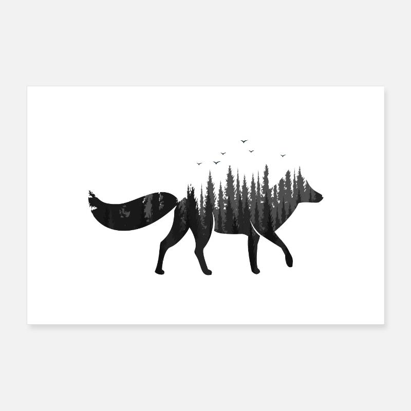 Fox nella foresta Poster 90x60 cm