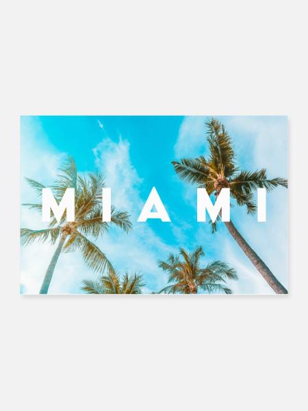 I love vacation in Miami - Poster 36" x 24" (90x60 cm) - white - Front