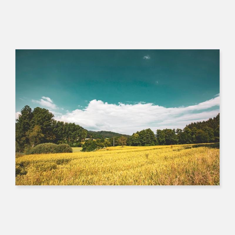 Grain field Black Forest landscape Poster 36" x 24" (90x60 cm)