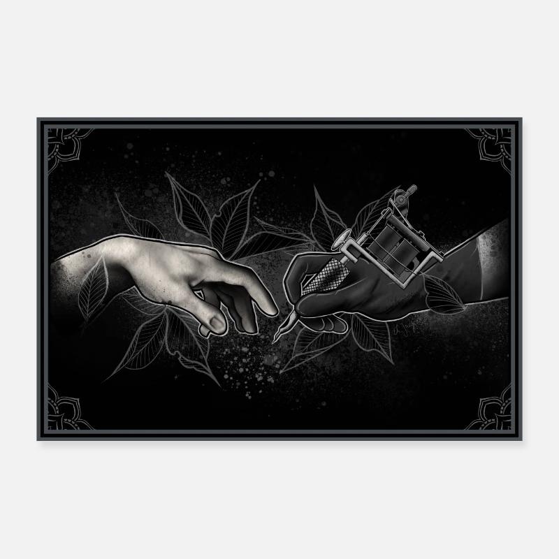 Affiche / impression de mains - Poster 90 x 60 cm - blanc