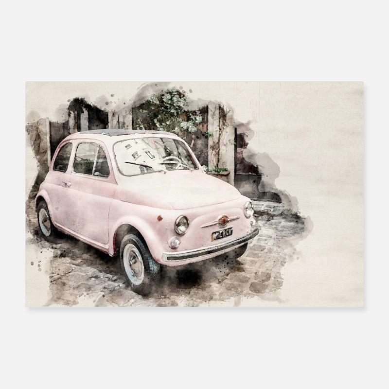 500 voitures classiques Poster 90 x 60 cm