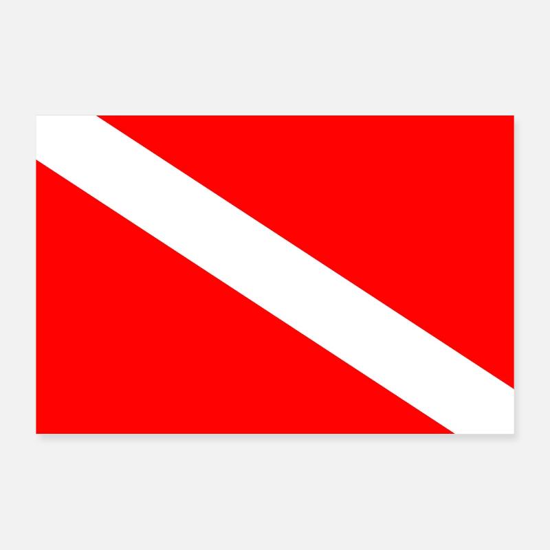 Drapeau de plongée Poster 90 x 60 cm