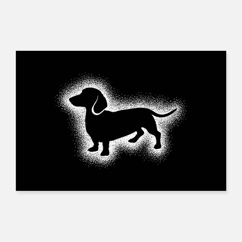 Teckel Teckel, DOTS SILHOUETTE Poster 90 x 60 cm