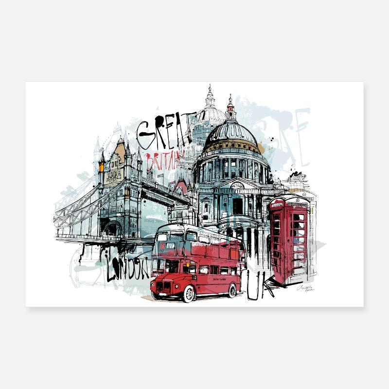 London collage Poster 36" x 24" (90x60 cm)