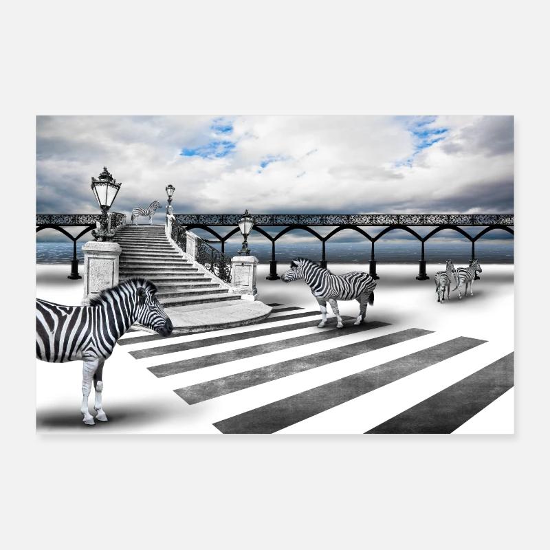 Zebra crossing Poster 36" x 24" (90x60 cm)