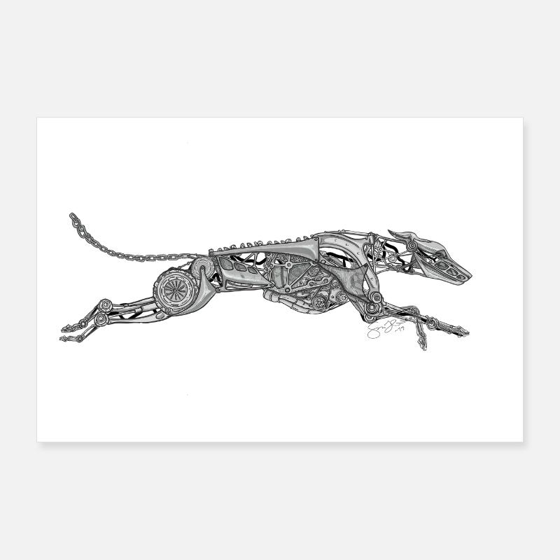 Affiche Whippetengine - Poster 90 x 60 cm - blanc