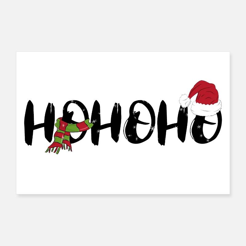 Chandail de Noël laid Hohoho Flocons de neige Poster 90 x 60 cm