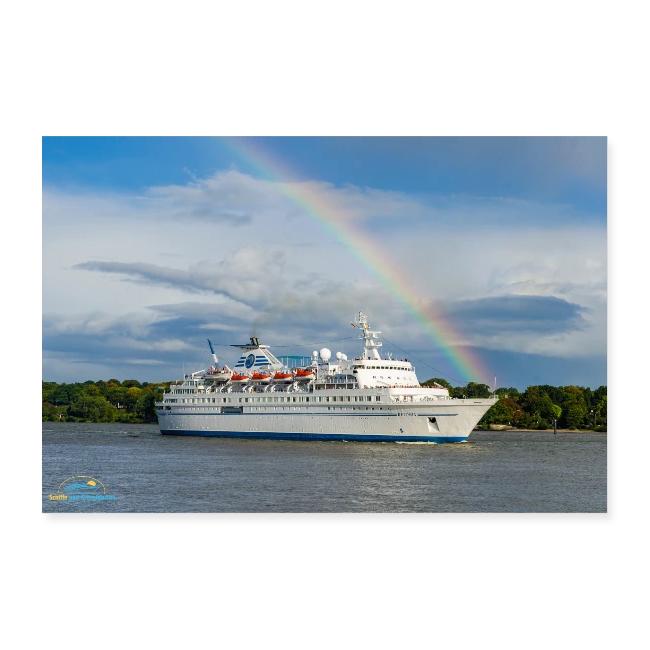 SuK Bild - MS Delphin auf der Elbe mit Regenbogen