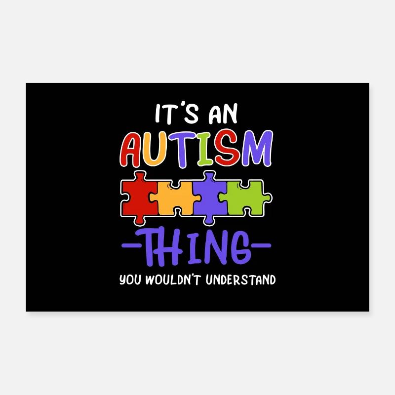 Autismus Puzzle Bewusstsein Asperger Autist ADHS Poster 90x60 cm