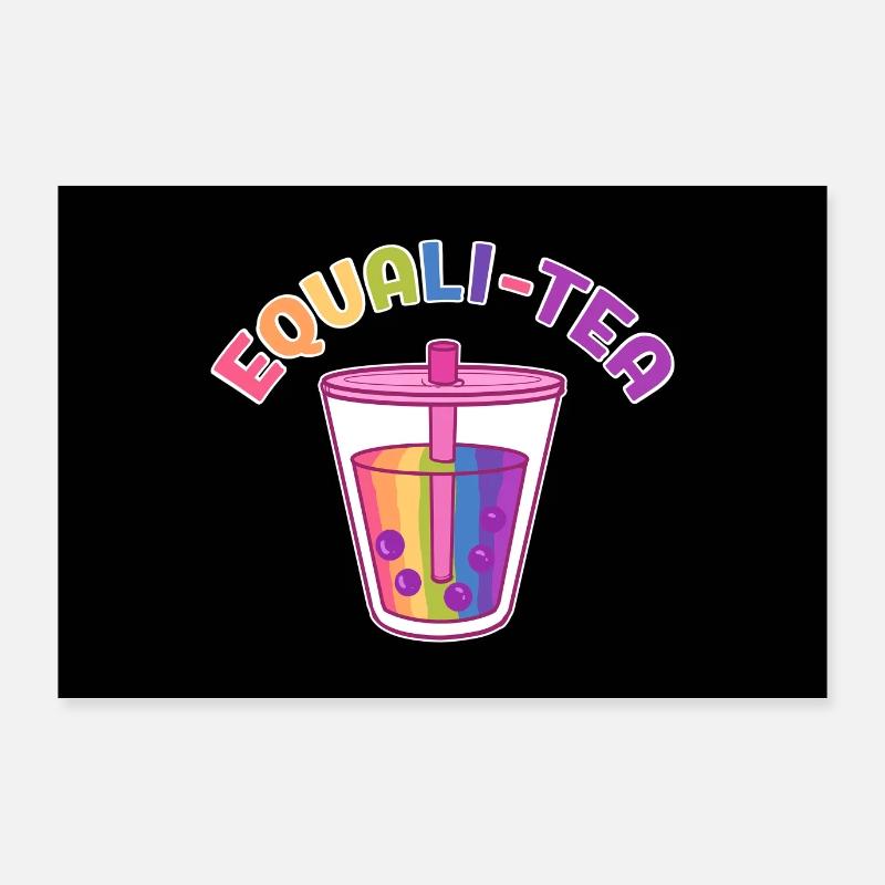 LGBT Chat Bubble Tea Boba Kawaii Anime Equali Tea Poster 90 x 60 cm