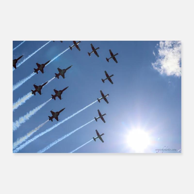 Patrouille Suisse und PC-7 der Schweizer Luftwaffe Poster 90x60 cm