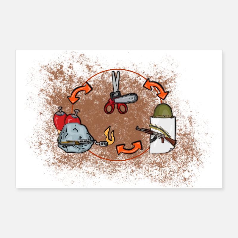 Schere, Stein, Papier Rock, Paper, Scissors Poster 90x60 cm