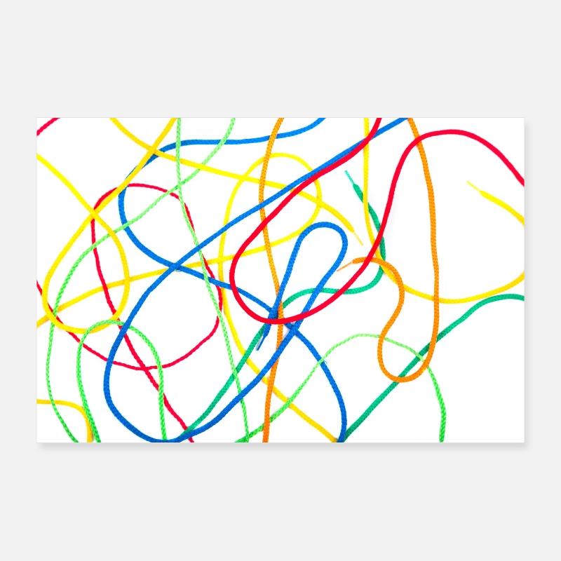 variété de couleurs schnuersenkel Poster 90 x 60 cm