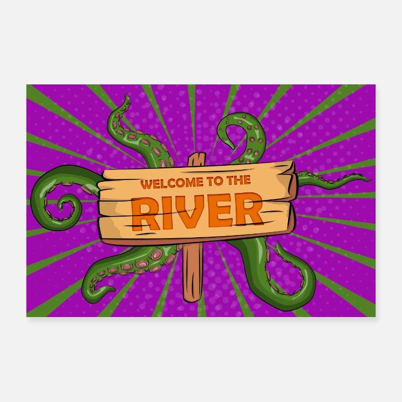 Willkommen im River Spooky Halloween Comic Style Poster 90x60 cm
