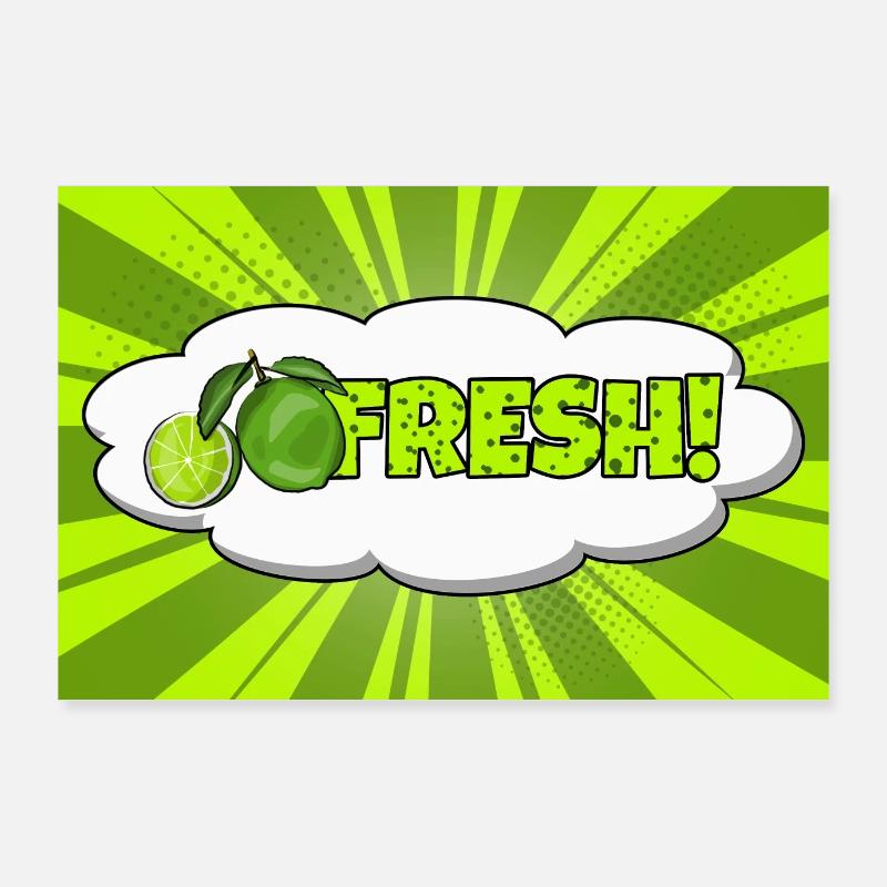 Frischer Comic-Stil Bubble Graffiti Schriftzug Poster 90x60 cm