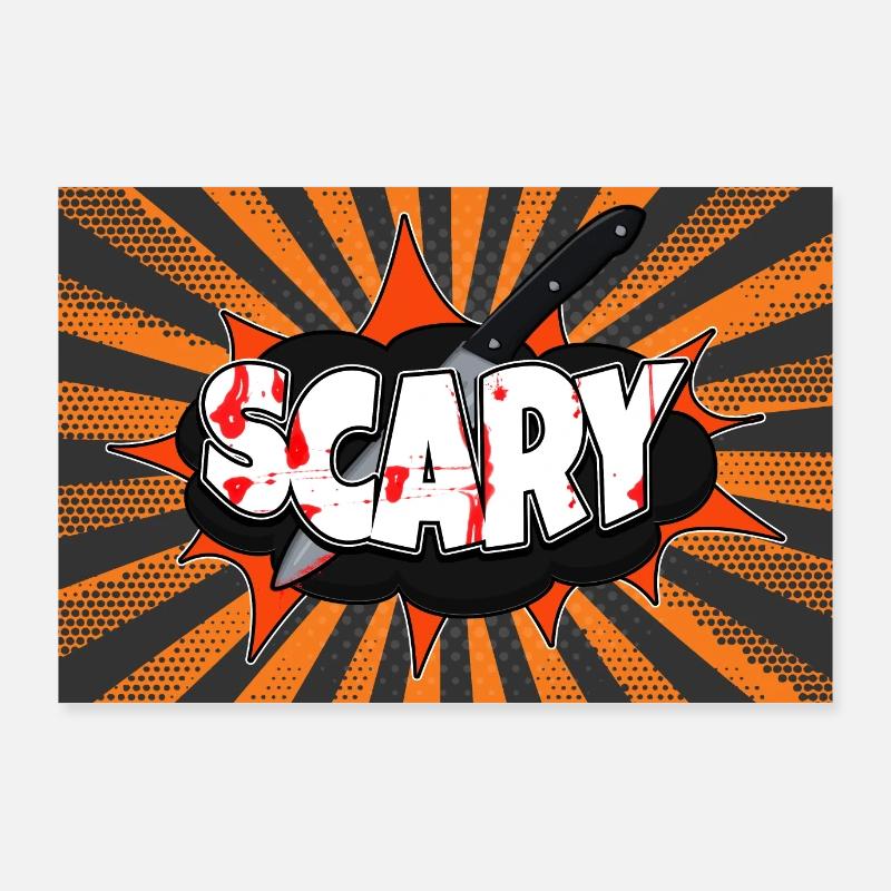 Gruselige Halloween Comic Stil Graffiti Poster 90x60 cm