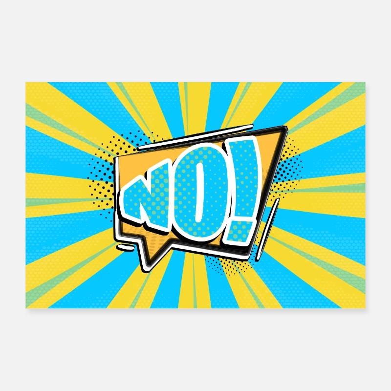 No! Comic Style Bubble Graffiti Lettering Poster 36" x 24" (90x60 cm)