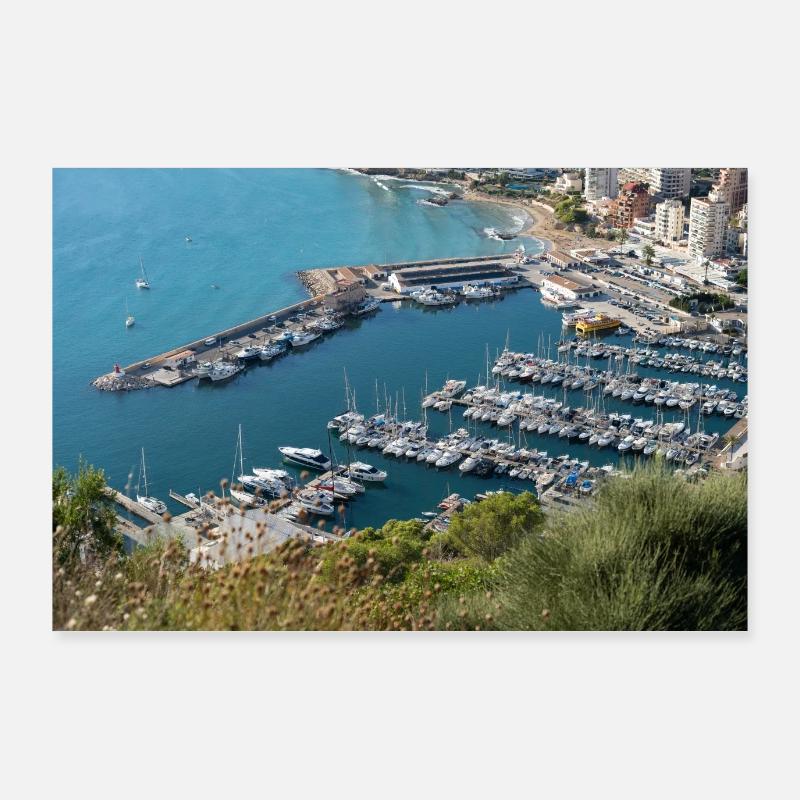 Mittelmeerküste und Hafen in Calpe 1 Poster 90x60 cm