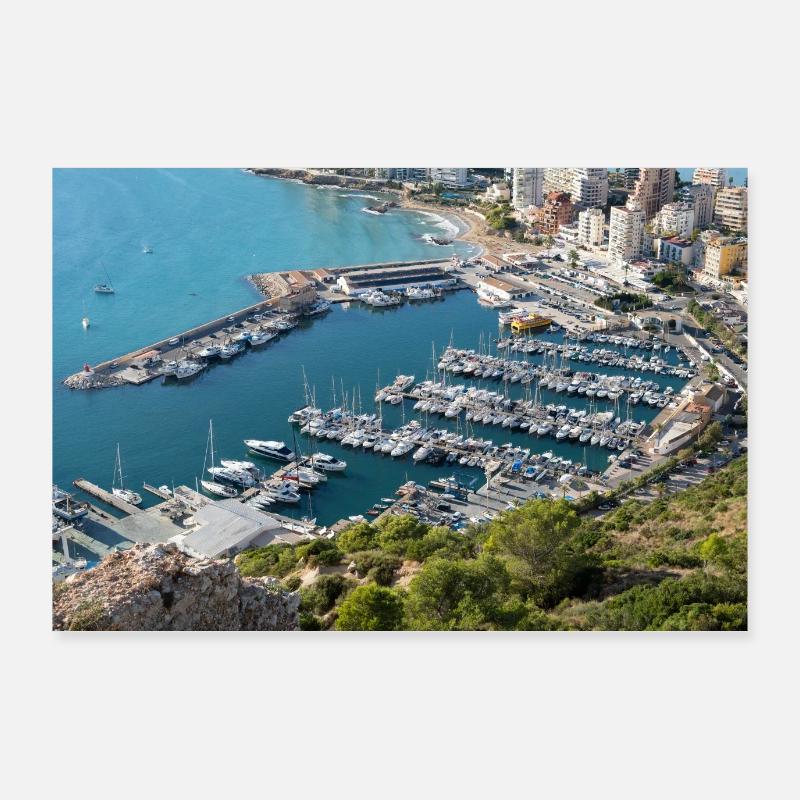 Mittelmeerküste und Hafen in Calpe 4 Poster 90x60 cm