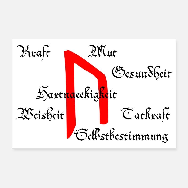 Runa "Uruz" (ger.) Poster 90x60 cm