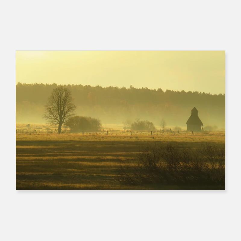 Nebelmorgen Poster 90x60 cm