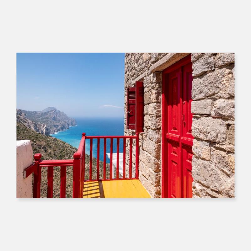 Motif grec typique, île de Karpathos Poster 90 x 60 cm