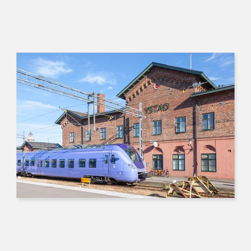 Ystad, le train violet Poster 90 x 60 cm