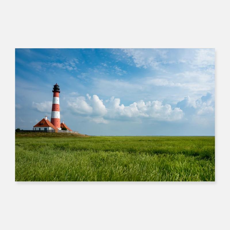 Leuchtturm am Meer Poster 90x60 cm