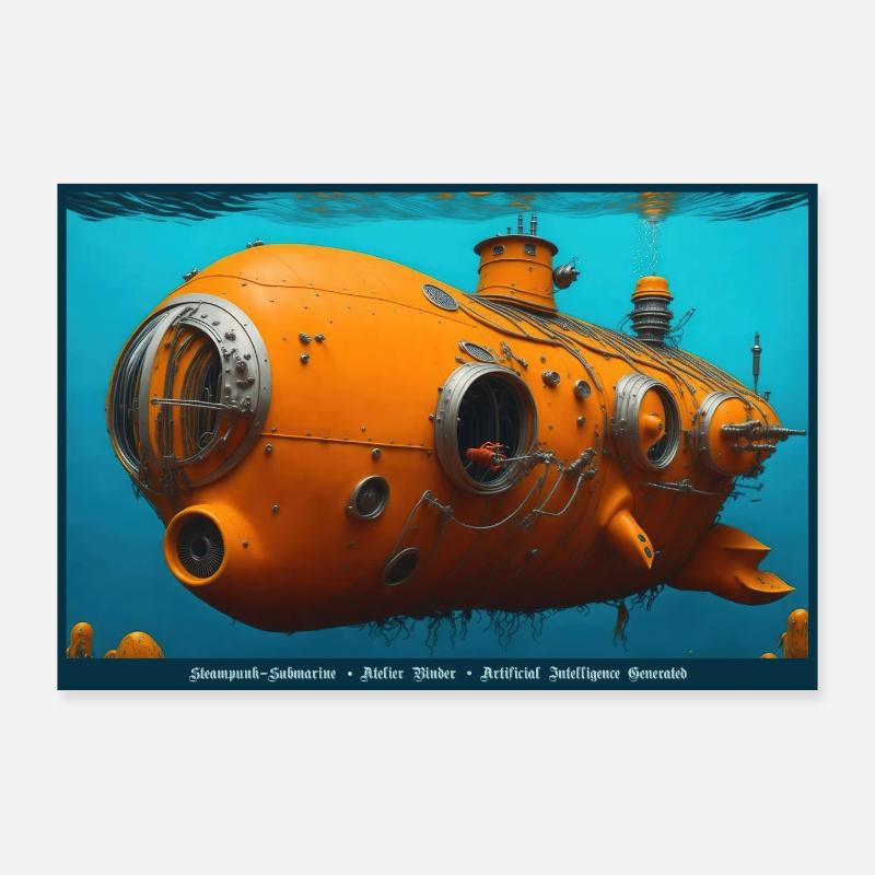 Dampf-U-Boot Poster 90x60 cm