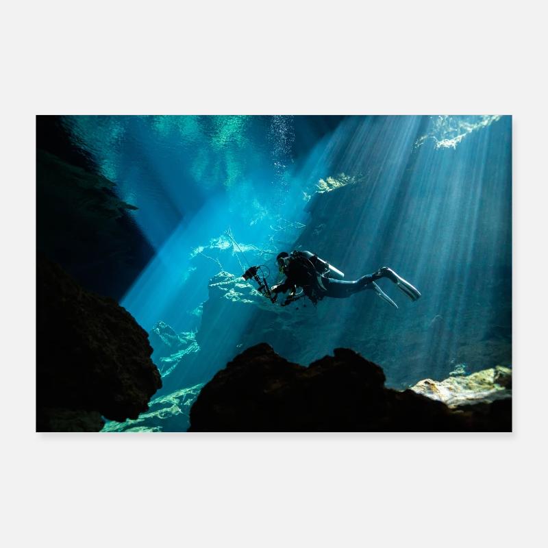Mexico Cenote Poster 36" x 24" (90x60 cm)