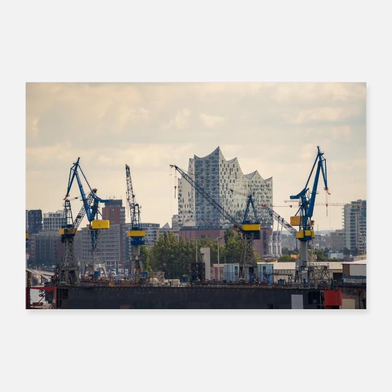 Das echte Hamburg - Poster 90x60 cm - Weiß